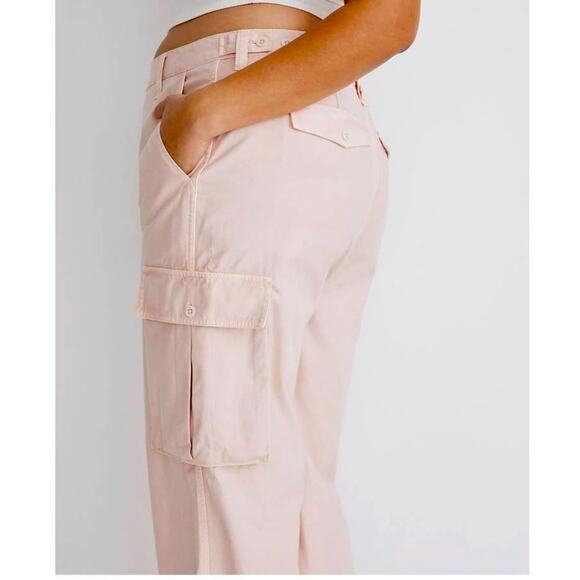 Madewell Garment-Dyed Low-Slung Straight Cargo Pants Pink Size 32 - Picture 3 of 12